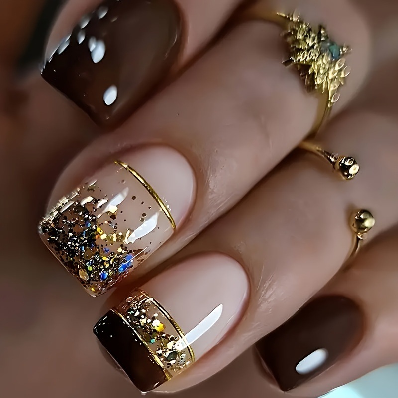 Nail Art Overlay - Short Square fake nails for women