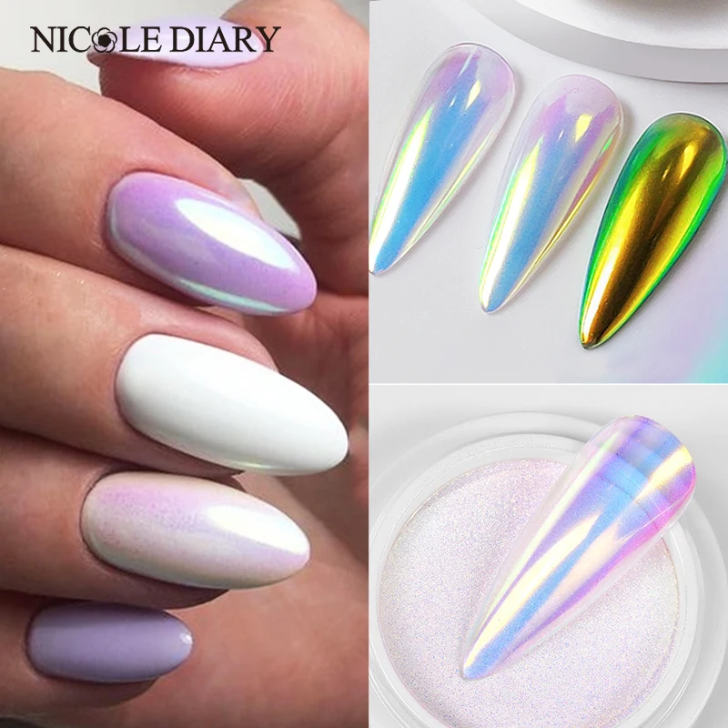 Dip Powder Nail - NICOLE DIARY Aurora Nail Powder White