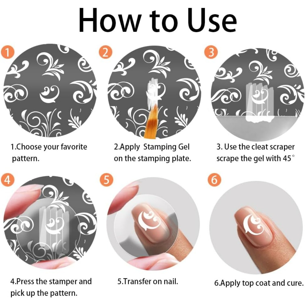 3pcs Swirl Pattern Nail Art Te - Nail Art Inspo recension och pris