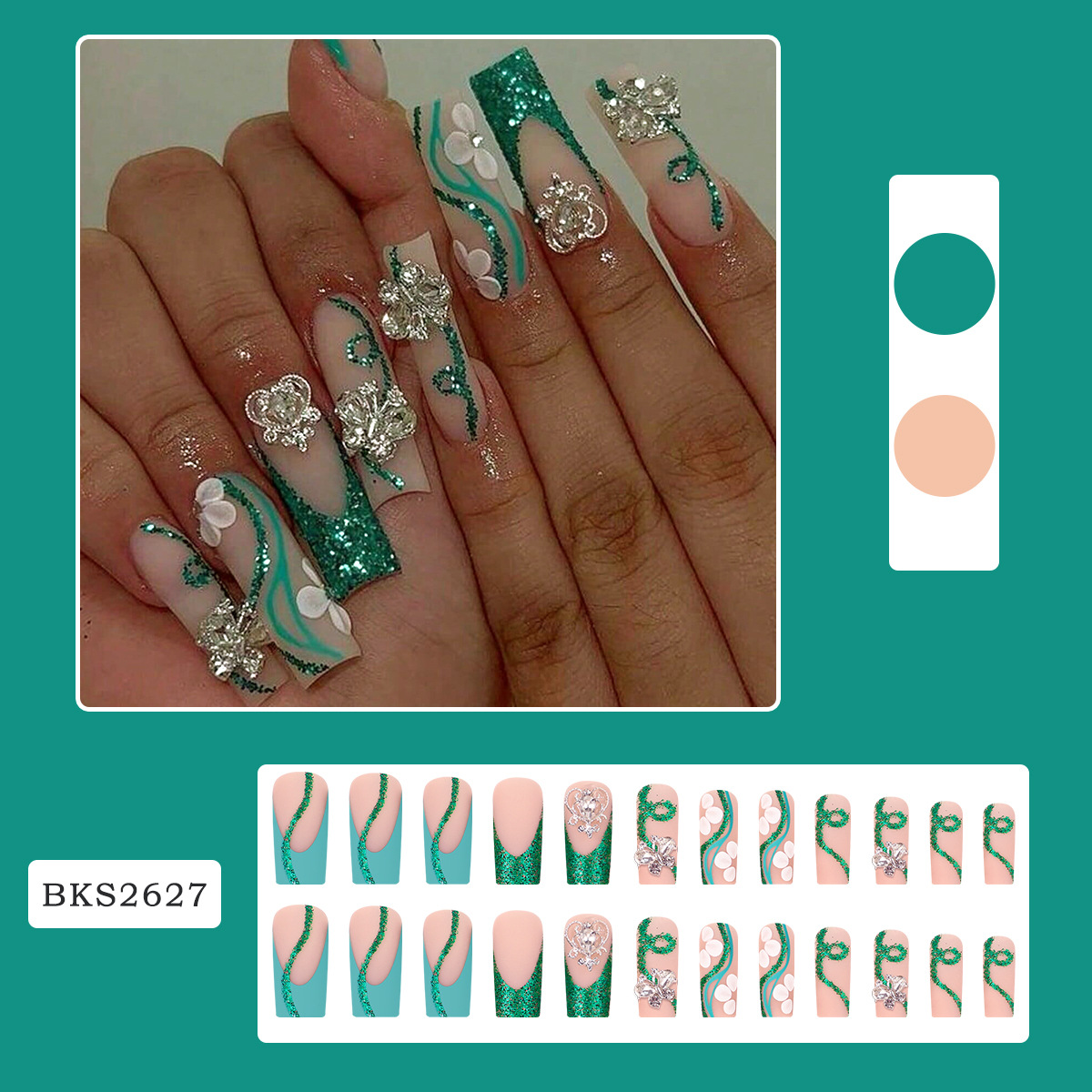 Long Coffin Press on Nails Bal - Nail Art Press On recension och pris