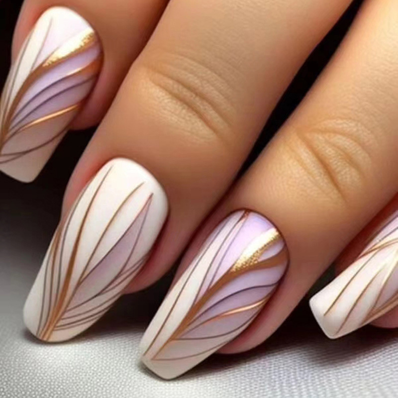 24Pcs Short Ballet False Nails - Nail Art Overlay recension och pris
