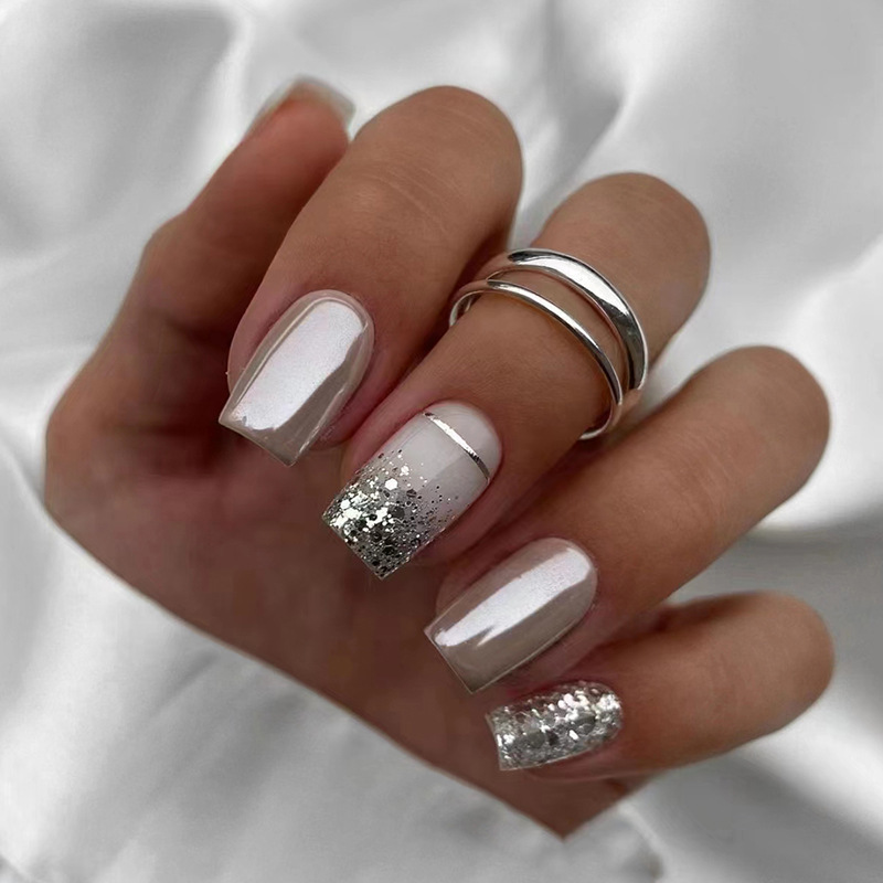 Short Square fake nails for wo - Nail Art Overlay recension och pris