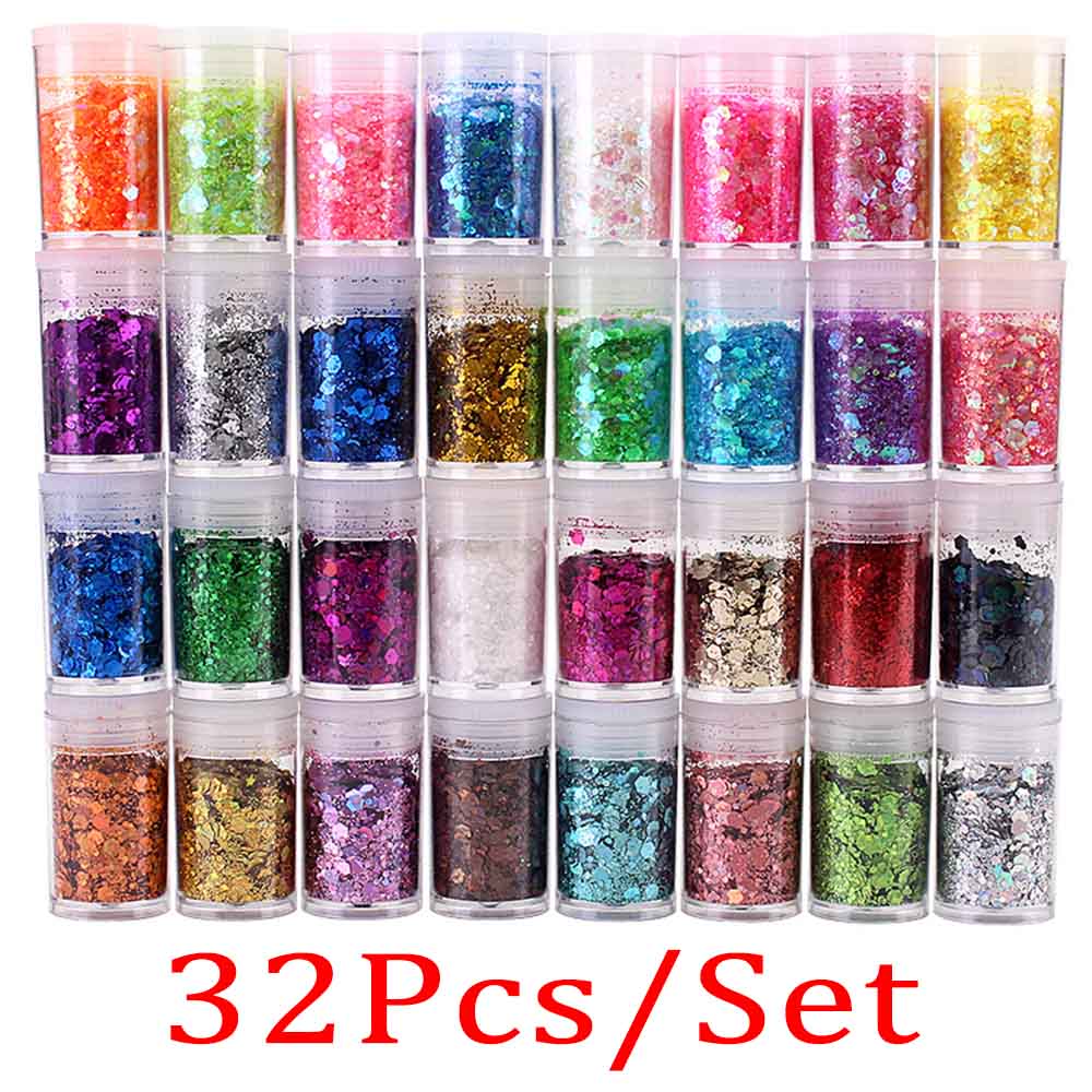 32/24/20Pcs Holographic Nail G - Dip Powder Nail recension och pris