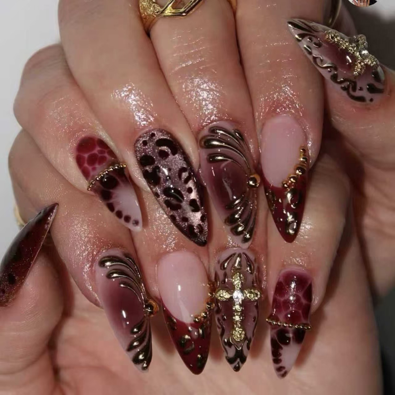 Medium fake nails for women gr - Nail Art Press On recension och pris