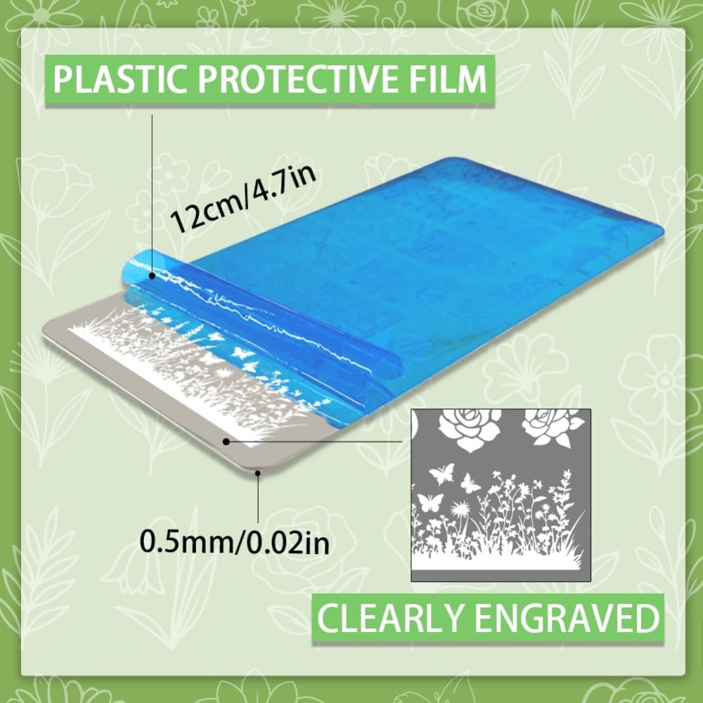 3pcs Flower Leaf Nail Stamping - Nail Art Inspo recension och pris