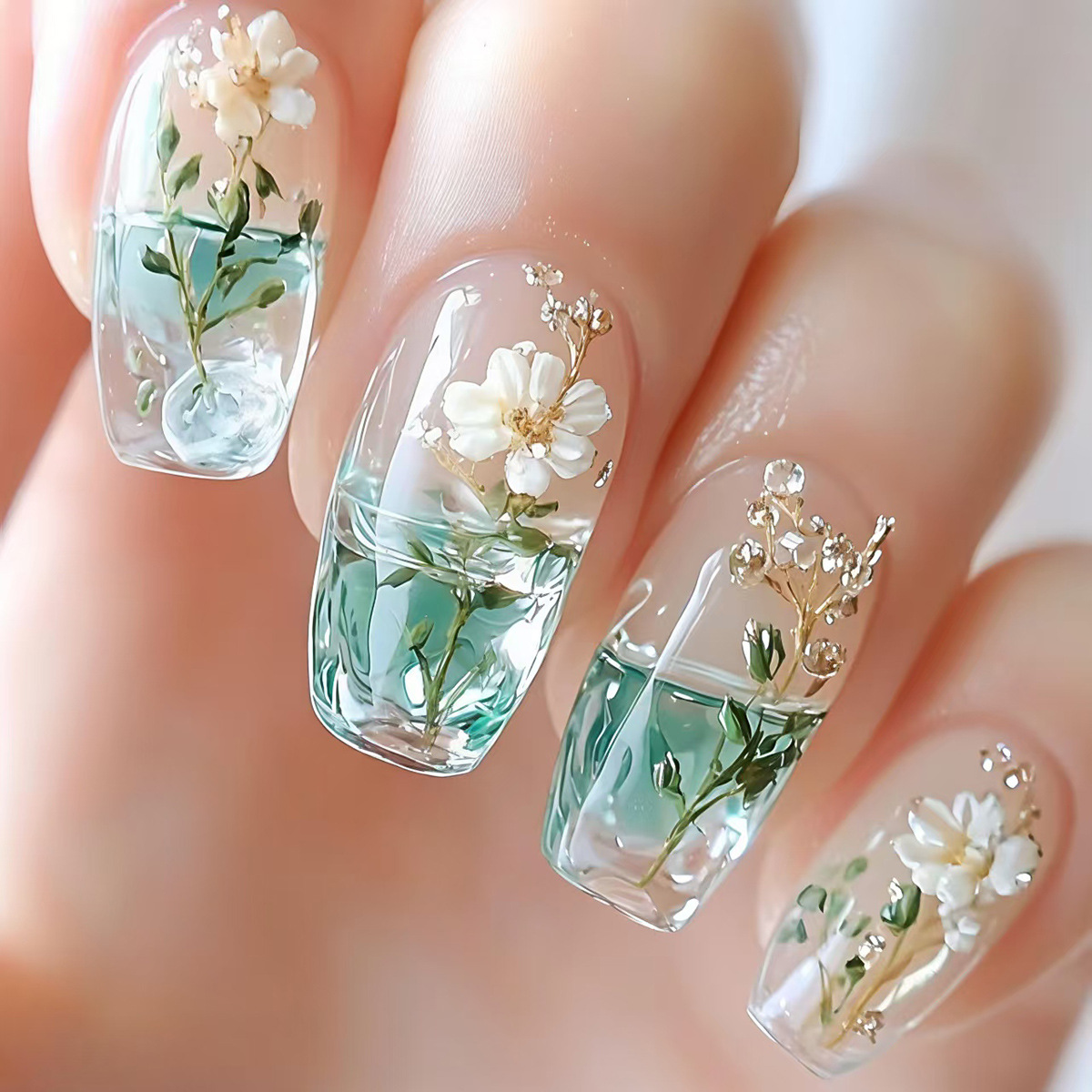 Medium fake nails for women gi - Nail Art Press On recension och pris